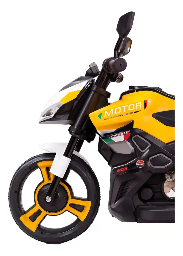 Moto Eléctrica Aventura 6v Sonidos Y Luces Amarilla Niños
