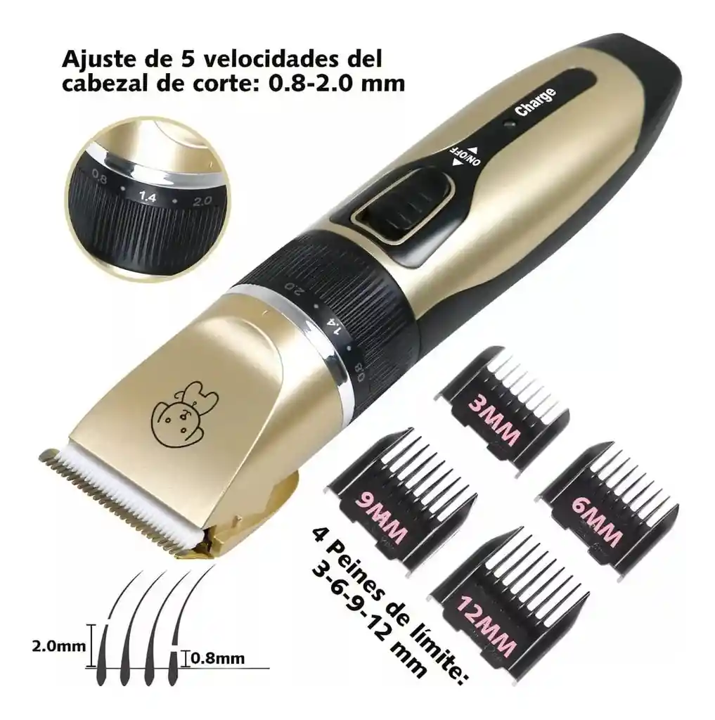 Maquina Afeitadora Mascota Aseo Gatos Peluquería Kit Completo