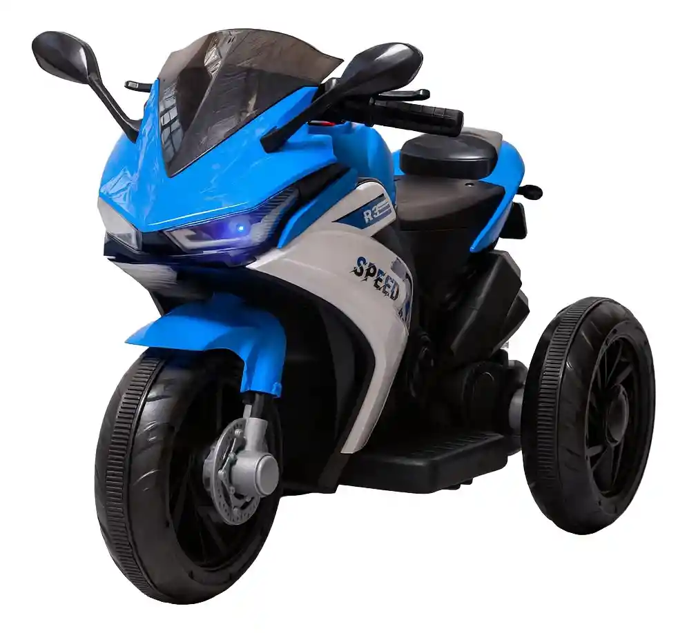 Moto Eléctrica Policía 6v Sonidos Y Luces Azul Niños