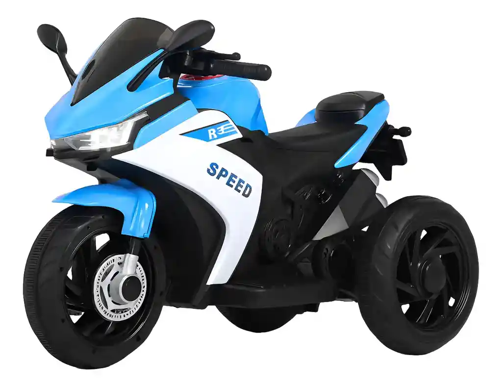 Moto Eléctrica Policía 6v Sonidos Y Luces Azul Niños