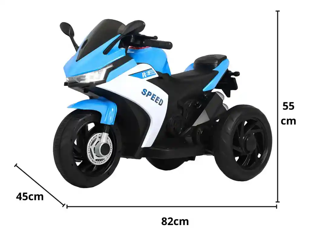 Moto Eléctrica Policía 6v Sonidos Y Luces Azul Niños