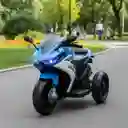 Moto Eléctrica Policía 6v Sonidos Y Luces Azul Niños