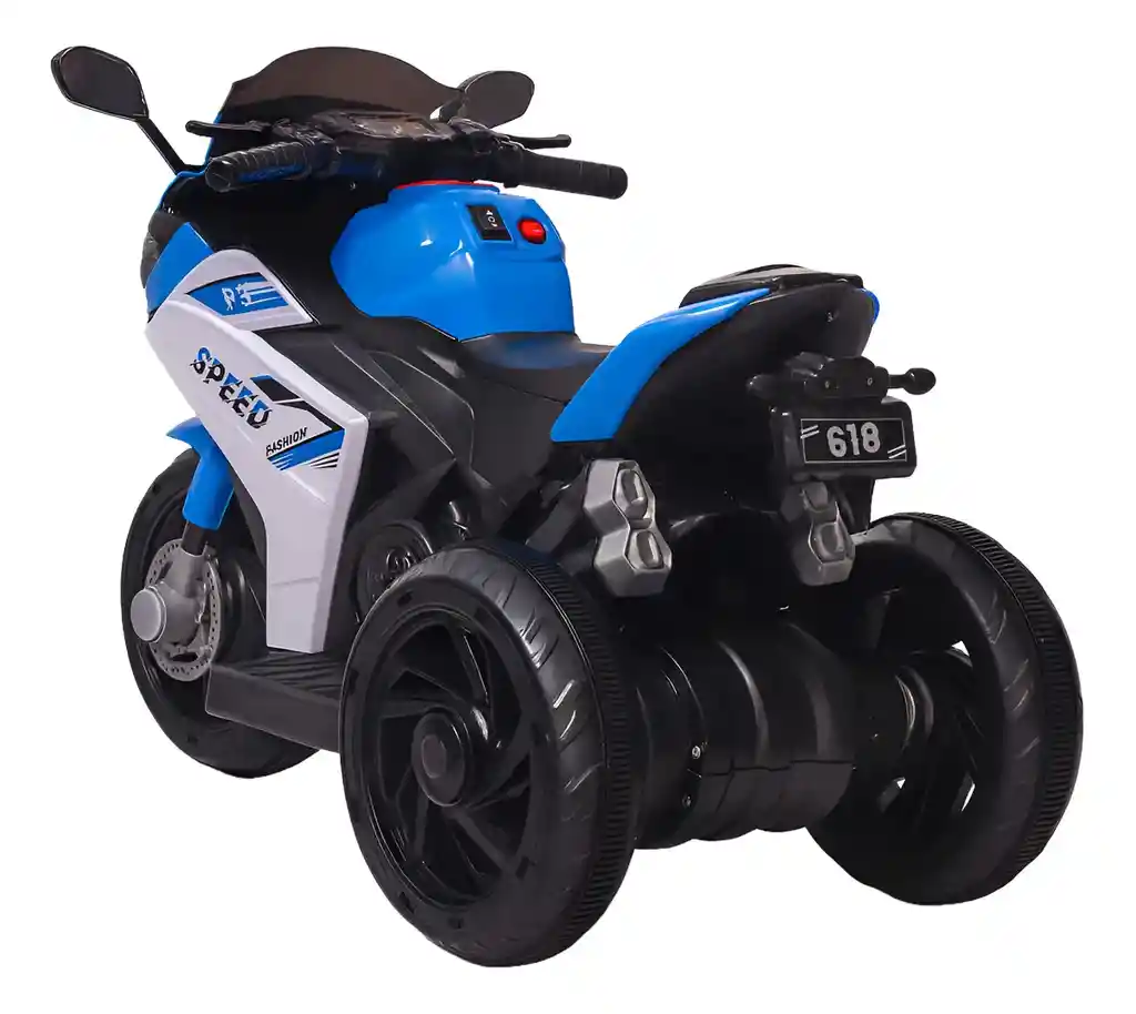 Moto Eléctrica Policía 6v Sonidos Y Luces Azul Niños