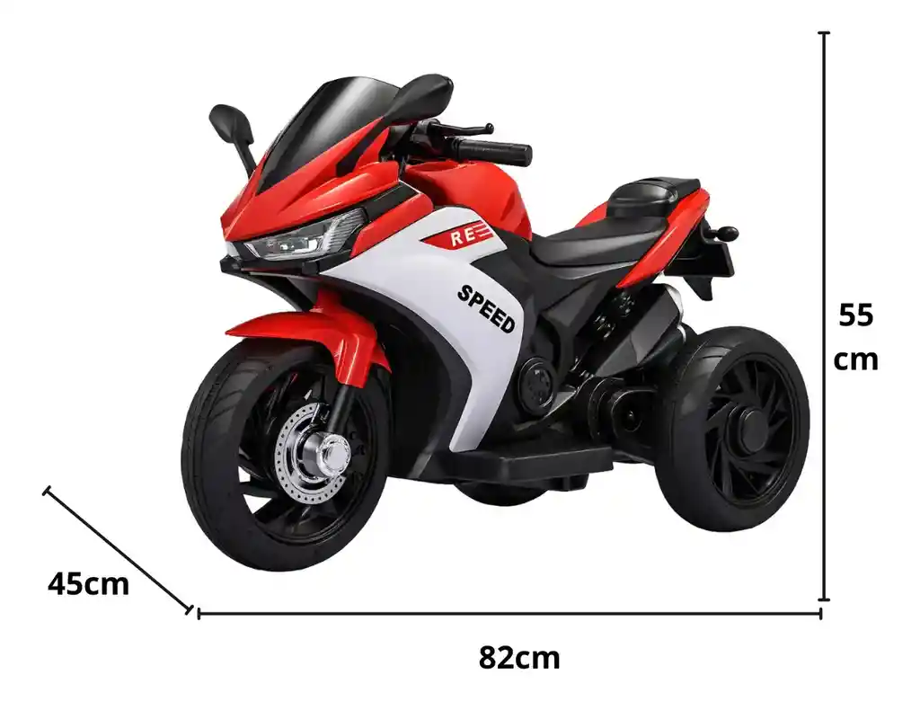 Moto Eléctrica Policía 6v Sonidos Y Luces Rojo Niños
