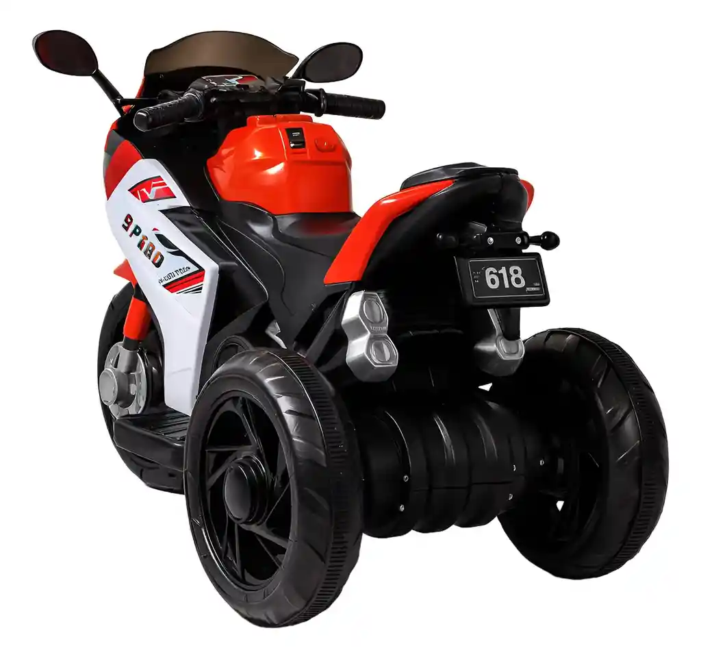Moto Eléctrica Policía 6v Sonidos Y Luces Rojo Niños