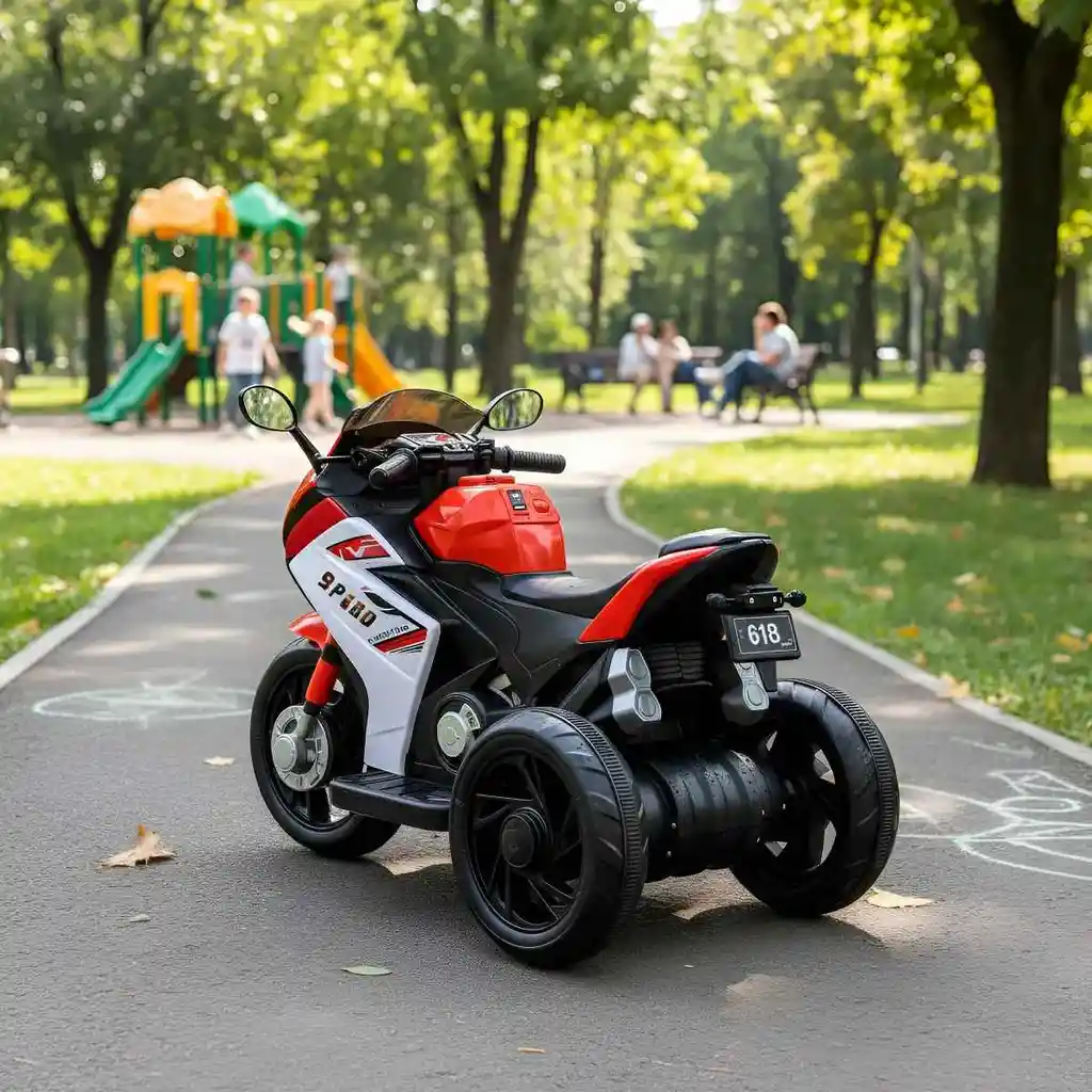 Moto Eléctrica Policía 6v Sonidos Y Luces Rojo Niños