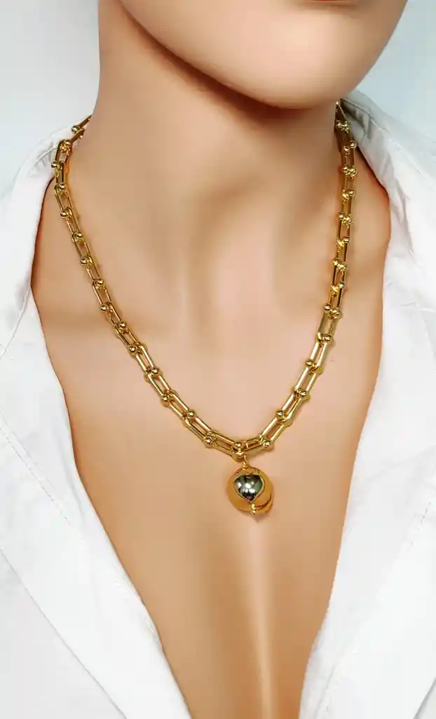 Collar De Eslabon Dije Esfera