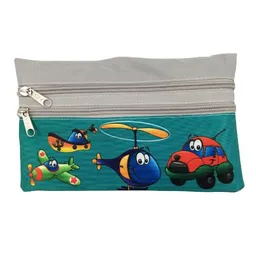 Cartuchera Económica Estampada De 2 Cierres - Medios De Transporte