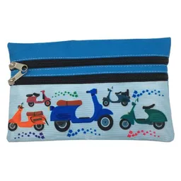 Cartuchera Económica Estampada De 2 Cierres - Motocicleta Clasica