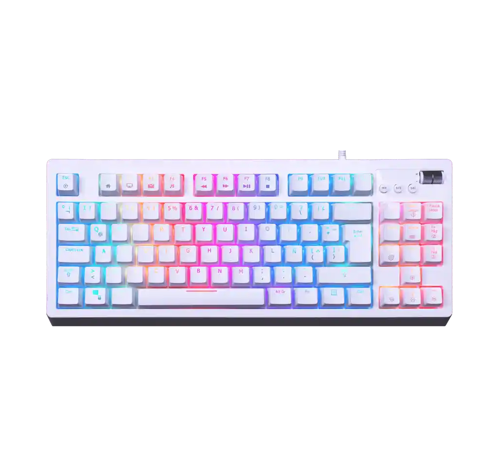 Teclado Mecanico Gamer Full Rgb / Switch Rojo / Colo Blanco / Quasar Vsg