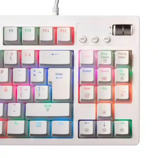 Teclado Mecanico Gamer Full Rgb / Switch Rojo / Colo Blanco / Quasar Vsg