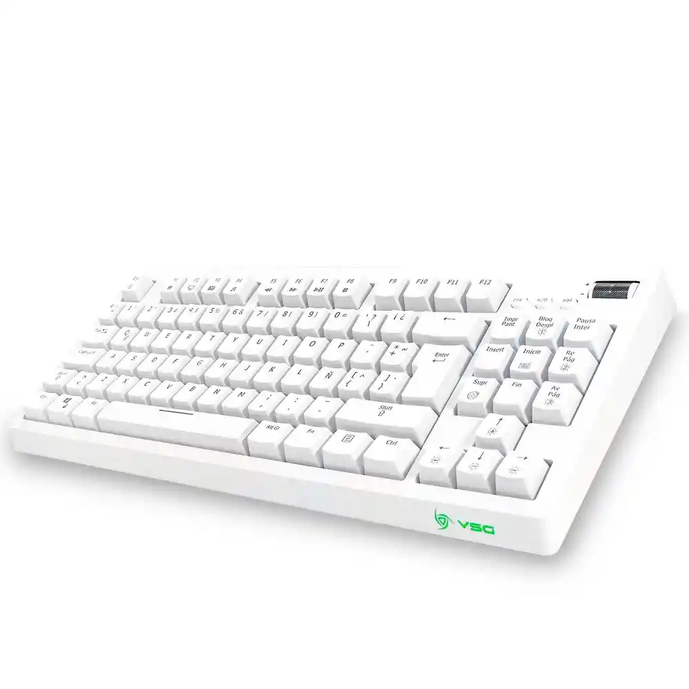 Teclado Mecanico Gamer Full Rgb / Switch Rojo / Colo Blanco / Quasar Vsg