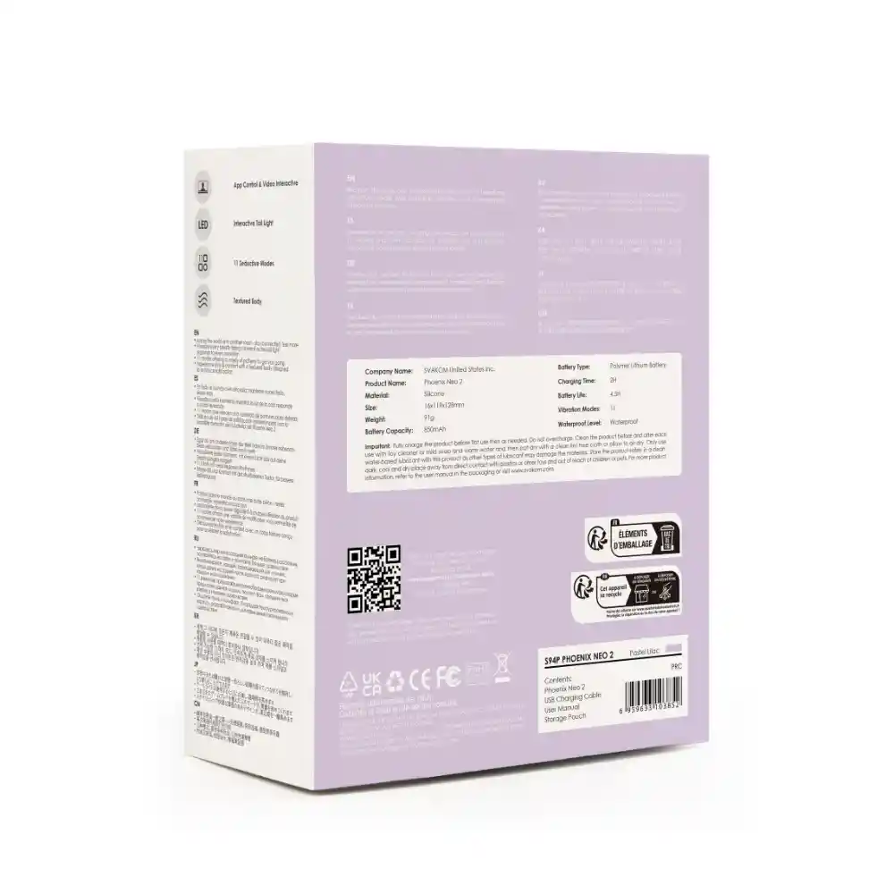 Vibrador Phoenix Neo 2 Lila Svakom