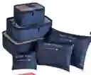 Kit Viajero X6 Unidades Organizador Color Azul Marino