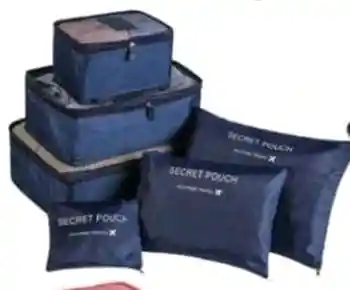 Kit Viajero X6 Unidades Organizador Color Azul Marino