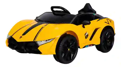 Carro Montable 12v Tipo Lamborghini Sonidos Y Luces Amarillo Niños