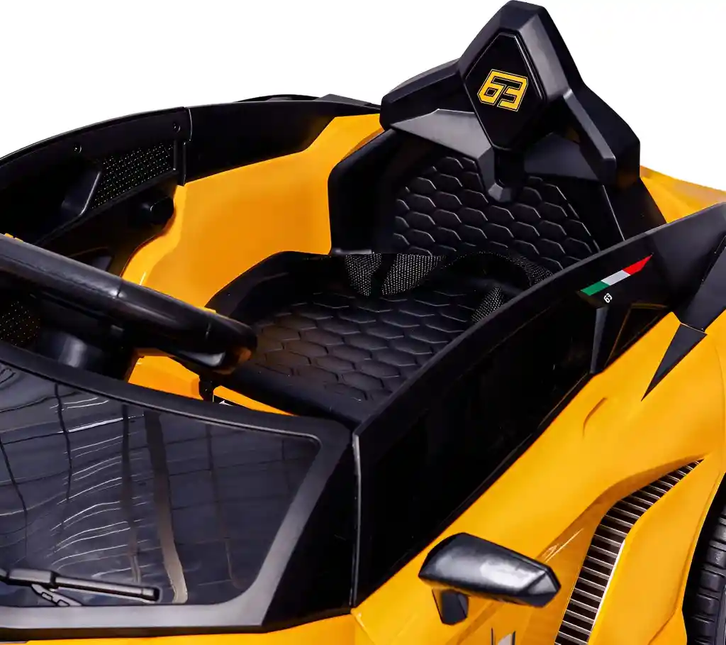 Carro Montable 12v Tipo Lamborghini Sonidos Y Luces Amarillo Niños