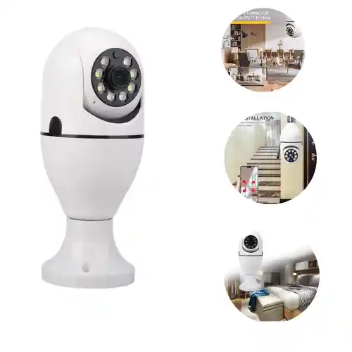 Cámara Bombillo Wifi Smart Net V380 – Seguridad 360°