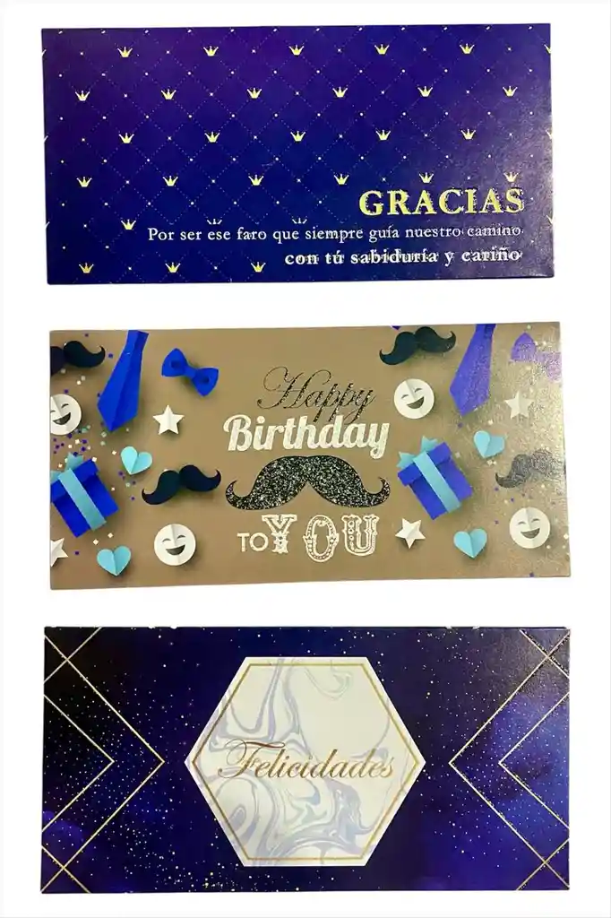 Lluvia De Sobres Para Hombres Colores Surtidos X 2 Unidades