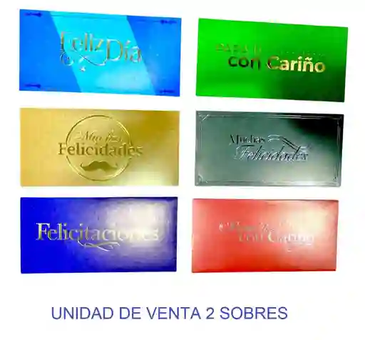Lluvia De Sobres Para Hombres Colores Surtidos X 2 Unidades