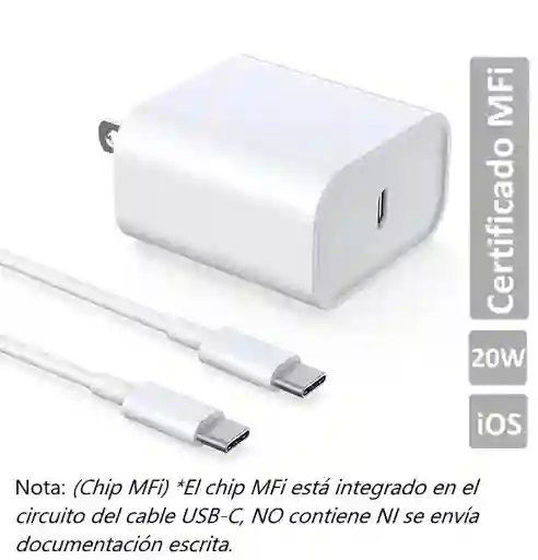 Cargador De Iphone 15 16 Carga Rápida Chip Mfi Cable Tipo C A Tipo C Usb