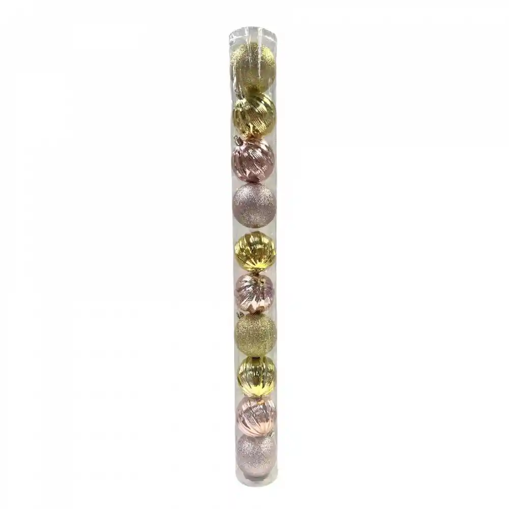 Bolas Expressions 7 Cm Rose Gold 10 Und Plastico