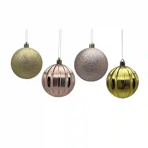 Bolas Expressions 7 Cm Rose Gold 10 Und Plastico