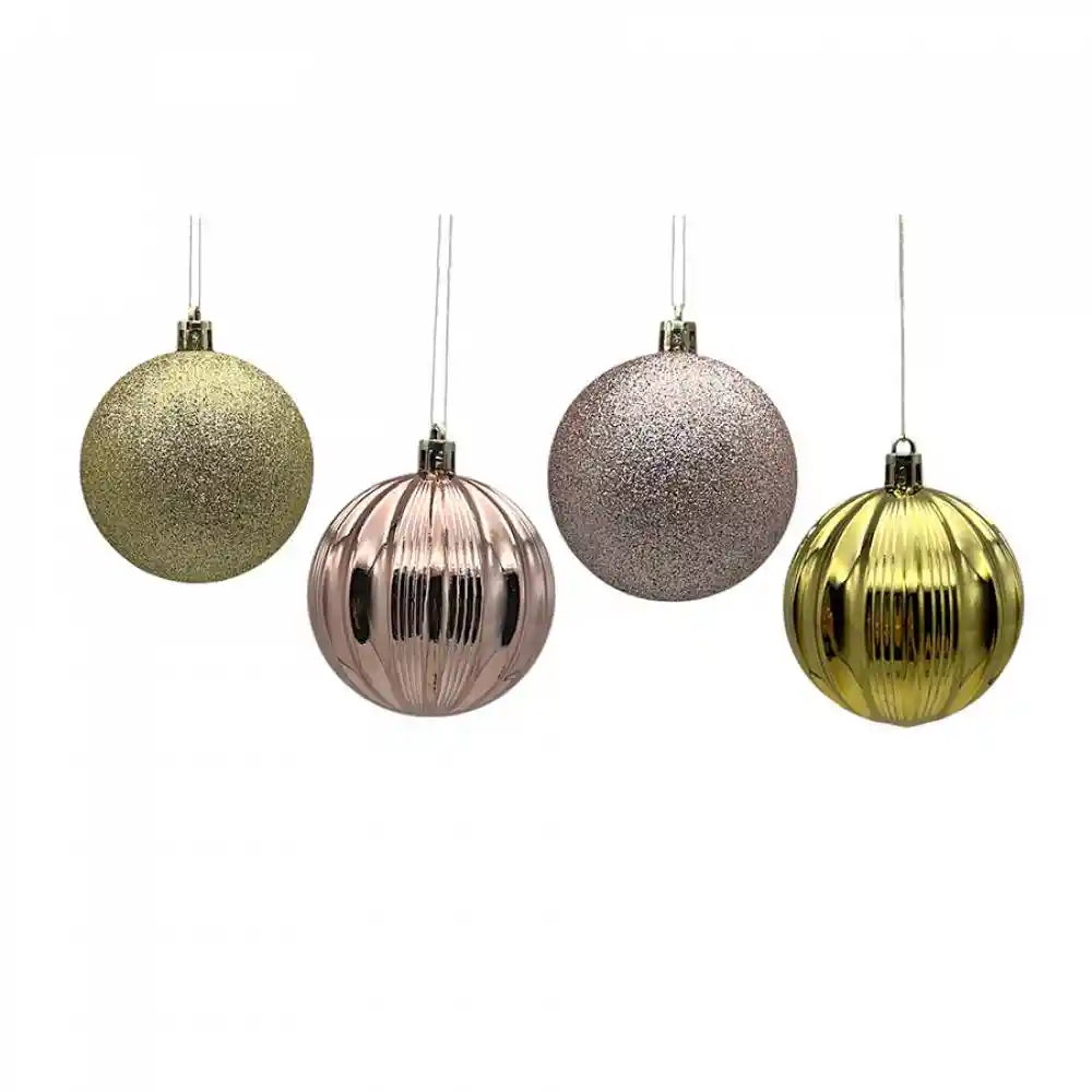 Bolas Expressions 7 Cm Rose Gold 10 Und Plastico