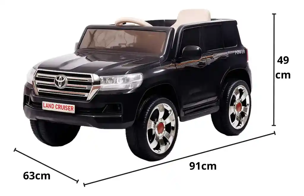 Carro Montable Toyota Land Cruiser 6v Control Remoto Negro Niños