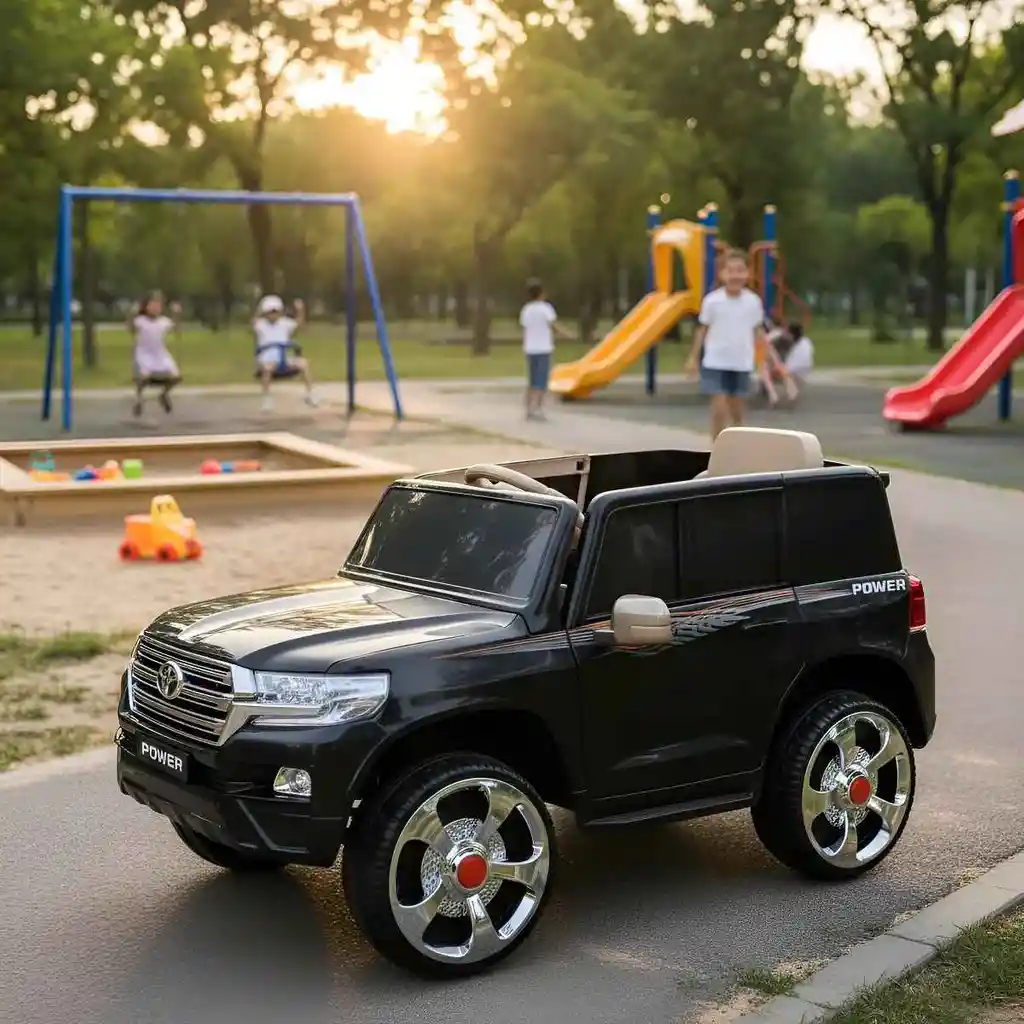 Carro Montable Toyota Land Cruiser 6v Control Remoto Negro Niños