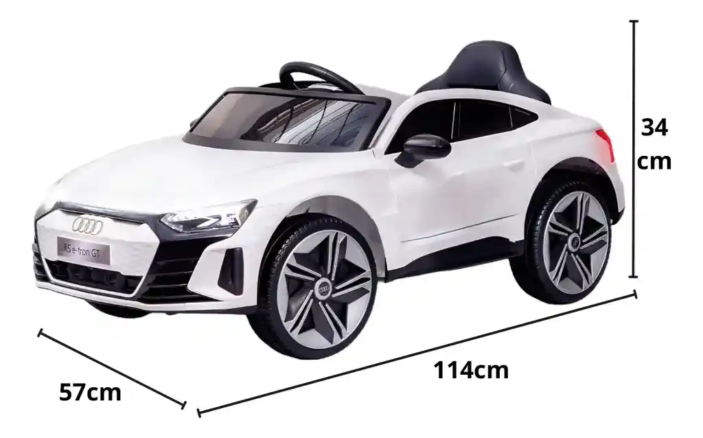 Carro Montable Audi Rs E-tron Gt 12v Control Remoto Blanco Niños