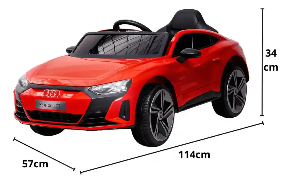 Carro Montable Audi Rs E-tron Gt 12v Control Remoto Rojo Niños