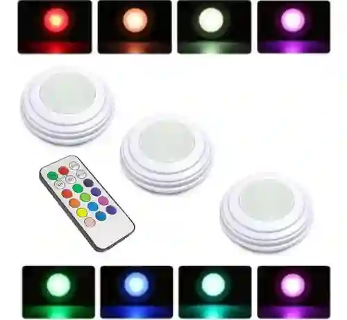 Kit De Lámparas Led Rgb Lqk324 Con Control Remoto – 3 Unidades