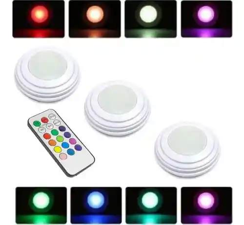 Kit De Lámparas Led Rgb Lqk324 Con Control Remoto – 3 Unidades