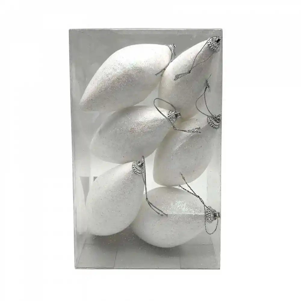 Bolas Expressions Finial 5.5 Cm Blanco 6 Ud Plastico