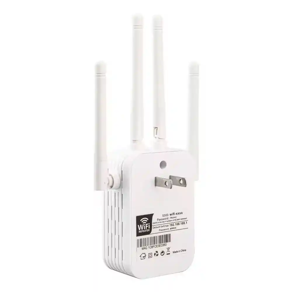 Repetidor Inalámbrico 4 Antenas Wifi 5ghz 1200mbps + Ethernet, Blanco