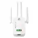 Repetidor Inalámbrico 4 Antenas Wifi 5ghz 1200mbps + Ethernet, Blanco
