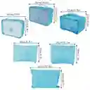 Kit Viajero X6 Unidades Organizador Color Azul