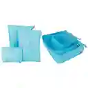 Kit Viajero X6 Unidades Organizador Color Azul