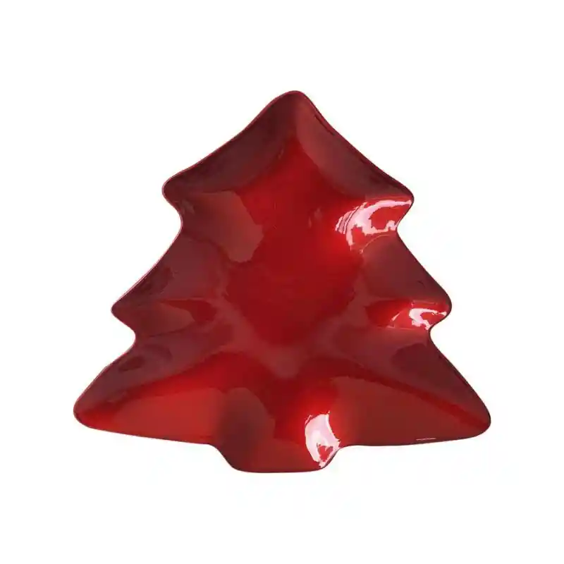 Plato Santini Arbol 26 Cm Rojo