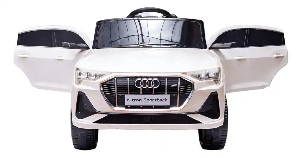 Carro Montable Audi E-tron Sportback 12v Sonidos Luces Blanco Niños
