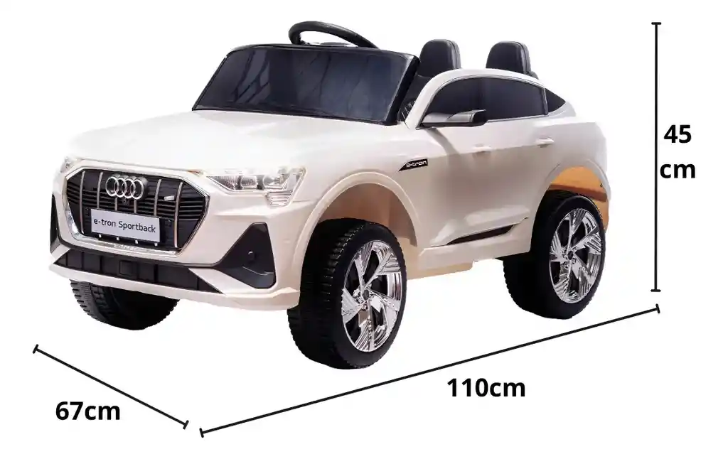 Carro Montable Audi E-tron Sportback 12v Sonidos Luces Blanco Niños