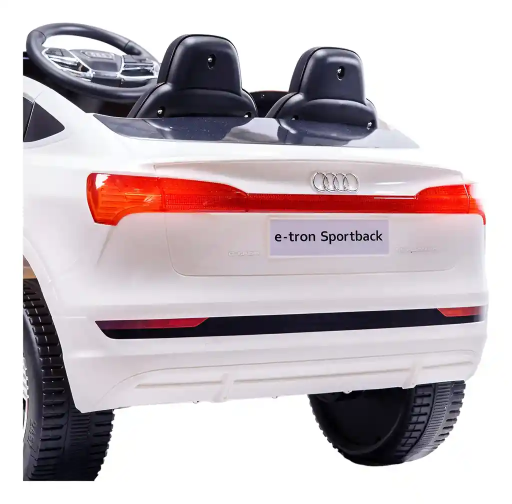Carro Montable Audi E-tron Sportback 12v Sonidos Luces Blanco Niños