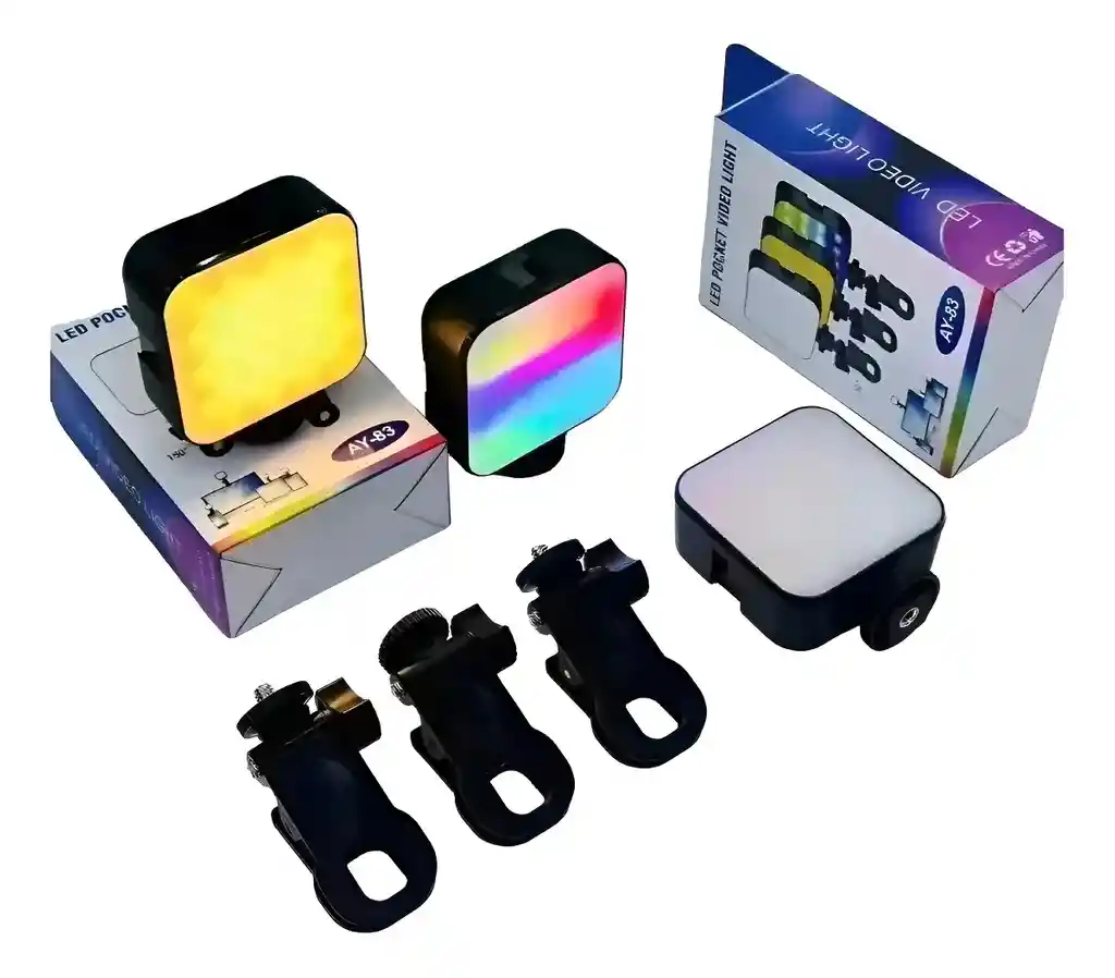 Flash Led Ay-83 Rgb Para Fotografía Y Multimedia Luz Calida
