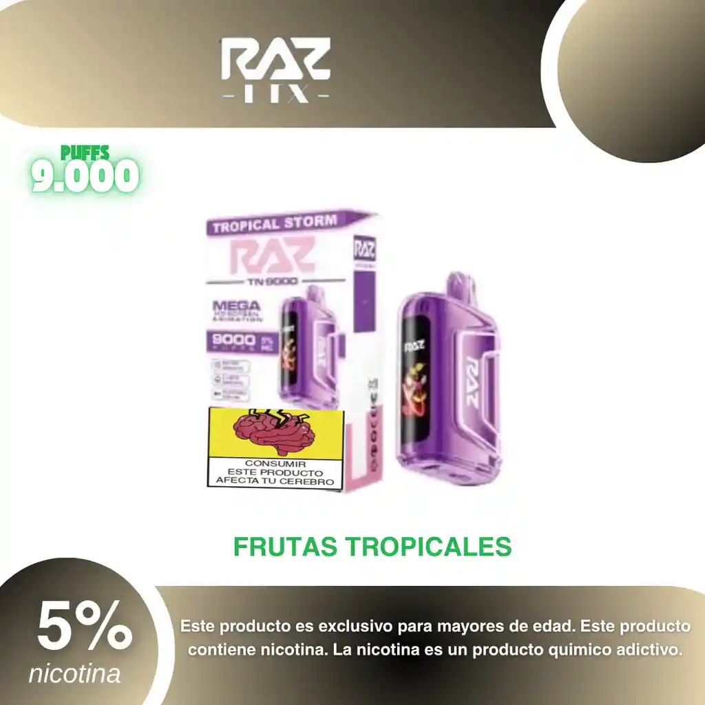 Vape Raz Tn 9.000 Pufs, Tropical Storm 5%