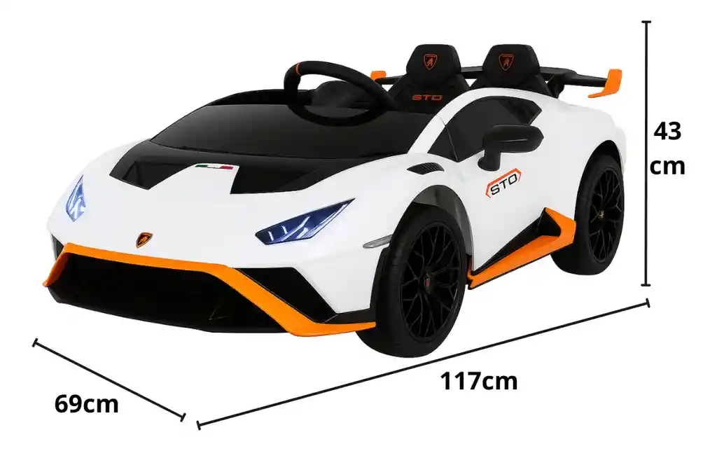 Carro Montable Lamborghini Huracán 12v Blanco Para Niños