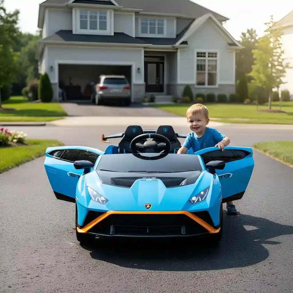 Carro Montable Lamborghini Huracán 12v Azul Para Niños