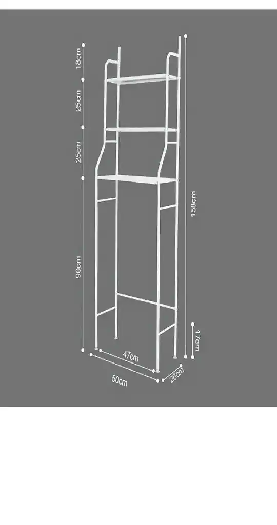 Organizador De Baño Estantería Mueble Ahorrador De Espacio 3 Color Blanco