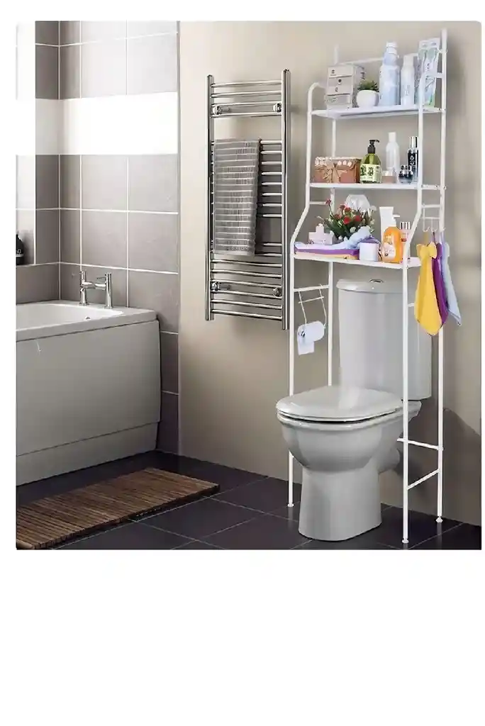 Organizador De Baño Estantería Mueble Ahorrador De Espacio 3 Color Blanco