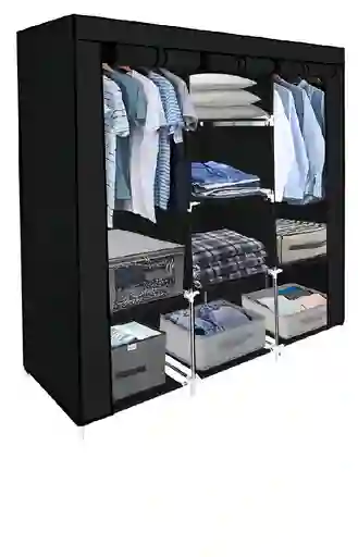 Closet Ropero Armable 3 Puertas Organizador Portatil Color Color Negro